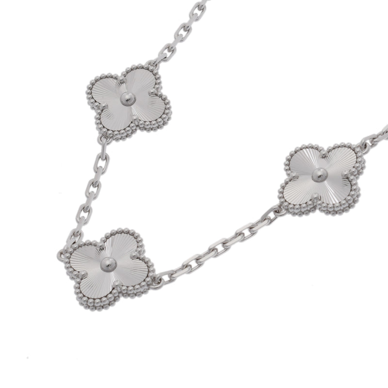 VAN CLEEF & ARPELS ヴァンクリーフ＆アーペル ヴィンテージ アルハンブラ ５モチーフ VCARP9XE00 レディース K18ホワイトゴールド WG ブレスレット Aランク 中古 銀蔵