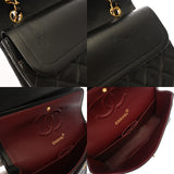 CHANEL シャネル マトラッセ ダブルフラップ チェーンショルダー 25 ブラック レディース ラムスキン ショルダーバッグ Bランク 中古 銀蔵