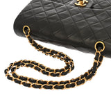 CHANEL シャネル マトラッセ ダブルフラップ チェーンショルダー 25 ブラック レディース ラムスキン ショルダーバッグ Bランク 中古 銀蔵