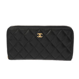 CHANEL シャネル マトラッセ クラシック ロングジップウォレット ブラック AP0242 レディース キャビアスキン 長財布 ABランク 中古 銀蔵