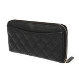 CHANEL シャネル マトラッセ クラシック ロングジップウォレット ブラック AP0242 レディース キャビアスキン 長財布 ABランク 中古 銀蔵