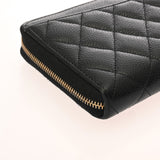 CHANEL シャネル マトラッセ クラシック ロングジップウォレット ブラック AP0242 レディース キャビアスキン 長財布 ABランク 中古 銀蔵