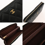 CHANEL シャネル マトラッセ クラシック ロングジップウォレット ブラック AP0242 レディース キャビアスキン 長財布 ABランク 中古 銀蔵