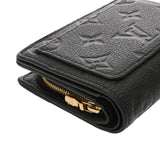 LOUIS VUITTON ルイヴィトン モノグラムアンプラント ポルトフォイユ クレア ノワール M80151 レディース レザー 二つ折り財布 ABランク 中古 銀蔵