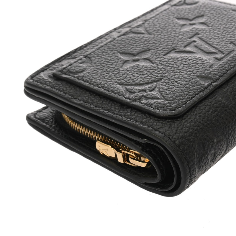 LOUIS VUITTON ルイヴィトン モノグラムアンプラント ポルトフォイユ クレア ノワール M80151 レディース レザー 二つ折り財布 ABランク 中古 銀蔵