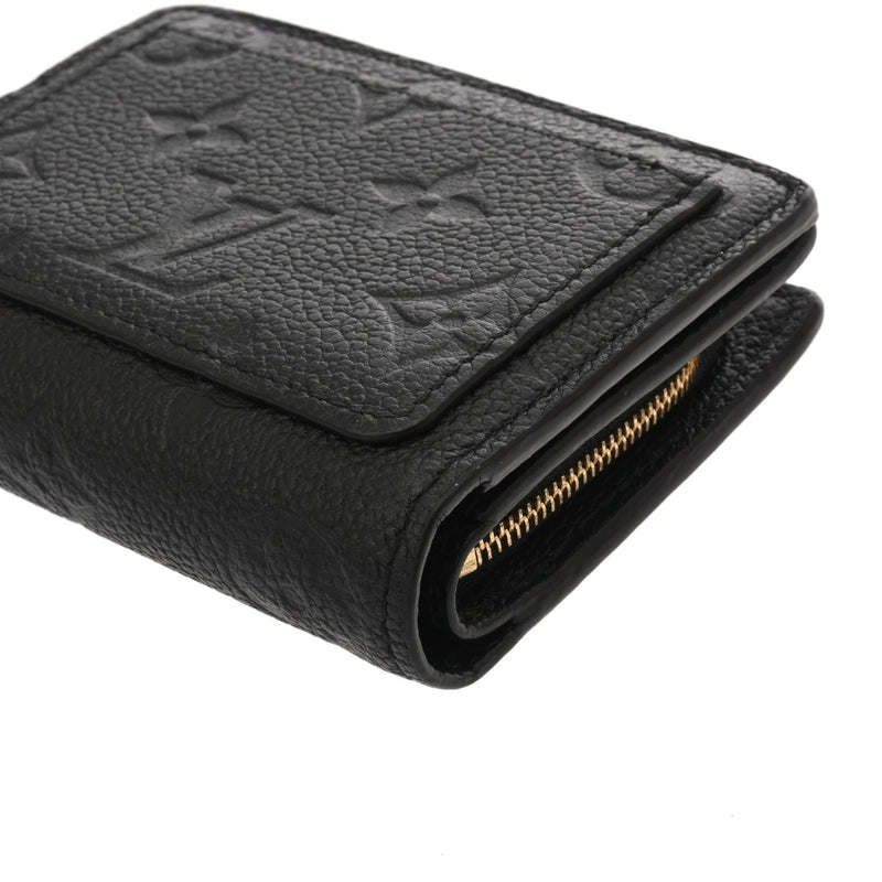 LOUIS VUITTON ルイヴィトン モノグラムアンプラント ポルトフォイユ クレア ノワール M80151 レディース レザー 二つ折り財布 ABランク 中古 銀蔵