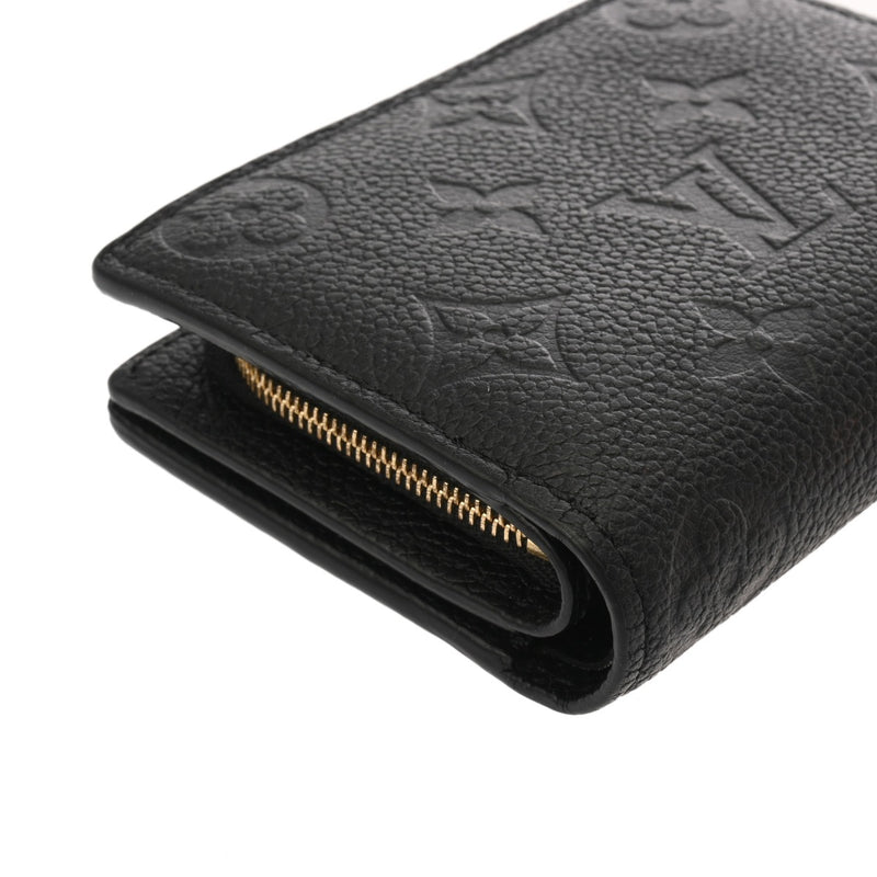 LOUIS VUITTON ルイヴィトン モノグラムアンプラント ポルトフォイユ クレア ノワール M80151 レディース レザー 二つ折り財布 ABランク 中古 銀蔵