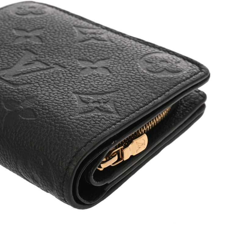 LOUIS VUITTON ルイヴィトン モノグラムアンプラント ポルトフォイユ クレア ノワール M80151 レディース レザー 二つ折り財布 ABランク 中古 銀蔵