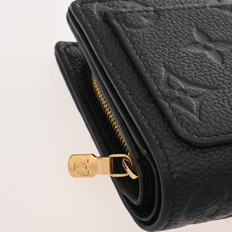 LOUIS VUITTON ルイヴィトン モノグラムアンプラント ポルトフォイユ クレア ノワール M80151 レディース レザー 二つ折り財布 ABランク 中古 銀蔵