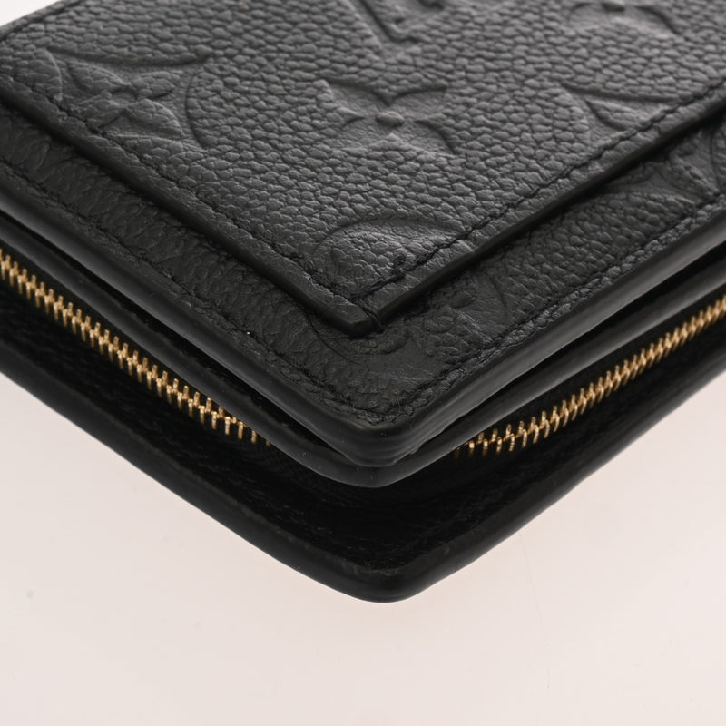 LOUIS VUITTON ルイヴィトン モノグラムアンプラント ポルトフォイユ クレア ノワール M80151 レディース レザー 二つ折り財布 ABランク 中古 銀蔵