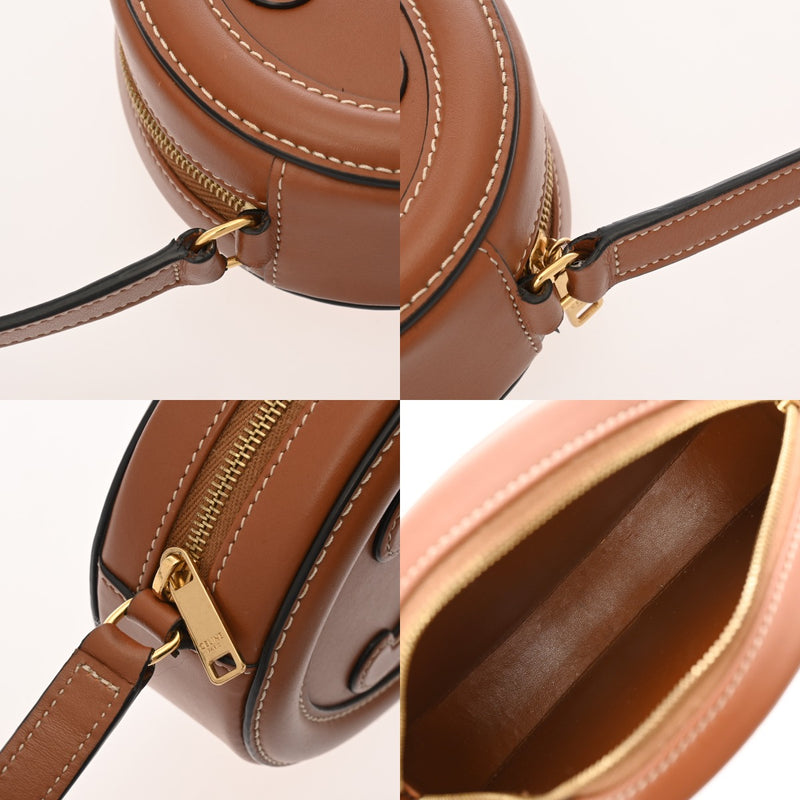 CELINE セリーヌ キュイルトリオンフ オーバルパース タン レディース カーフ ショルダーバッグ ABランク 中古 銀蔵