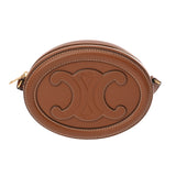 CELINE セリーヌ キュイルトリオンフ オーバルパース タン レディース カーフ ショルダーバッグ ABランク 中古 銀蔵