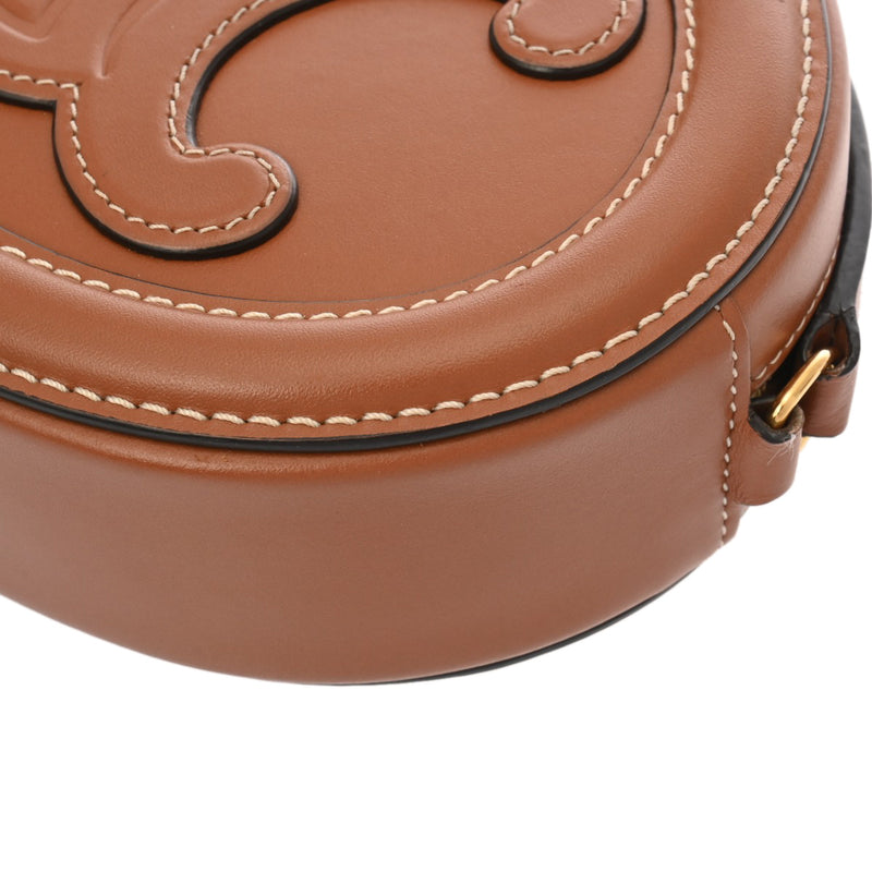 CELINE セリーヌ キュイルトリオンフ オーバルパース タン レディース カーフ ショルダーバッグ ABランク 中古 銀蔵