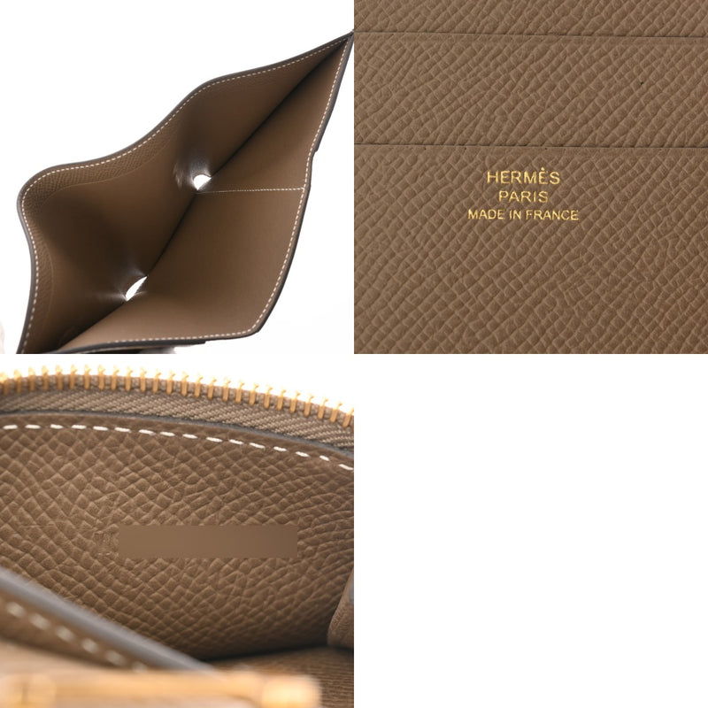 HERMES エルメス ベアン コンビネ ヴェルソ エタン/エトゥープ W刻印(2024年頃) レディース ヴォーエプソン 三つ折り財布 未使用 銀蔵