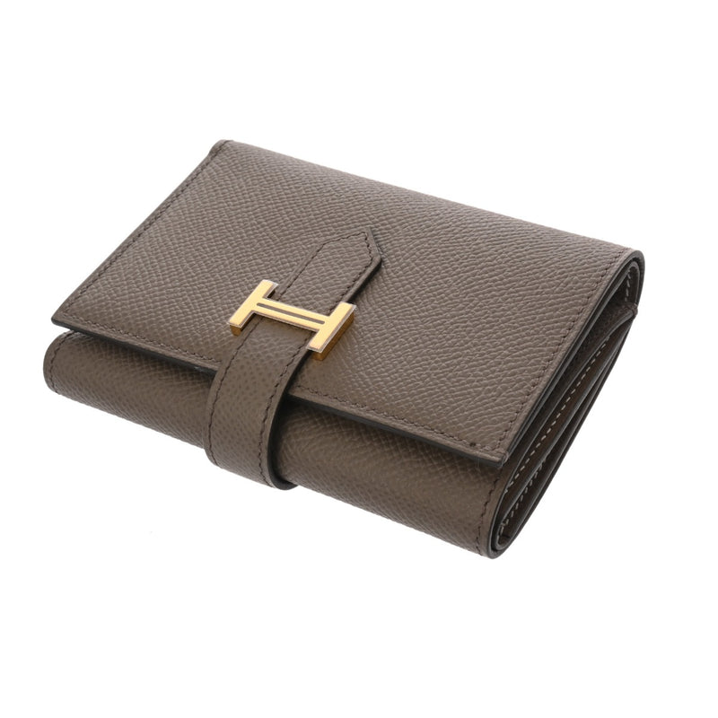 HERMES エルメス ベアン コンビネ ヴェルソ エタン/エトゥープ W刻印(2024年頃) レディース ヴォーエプソン 三つ折り財布 未使用 銀蔵