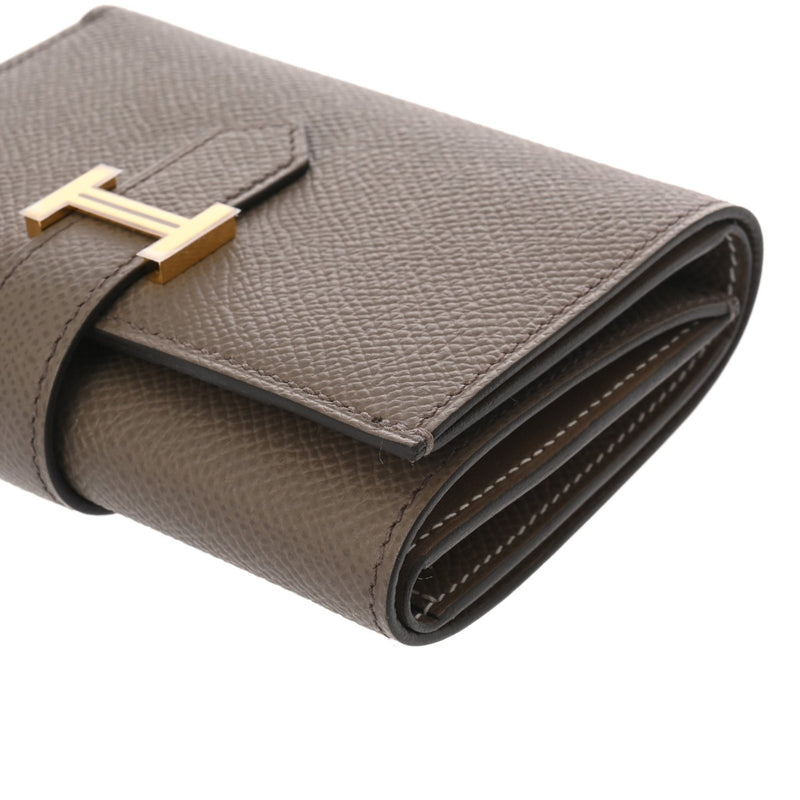 HERMES エルメス ベアン コンビネ ヴェルソ エタン/エトゥープ W刻印(2024年頃) レディース ヴォーエプソン 三つ折り財布 未使用 銀蔵