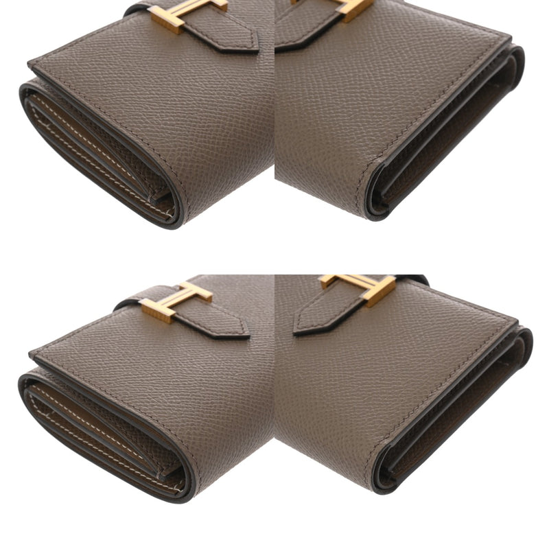 HERMES エルメス ベアン コンビネ ヴェルソ エタン/エトゥープ W刻印(2024年頃) レディース ヴォーエプソン 三つ折り財布 未使用 銀蔵