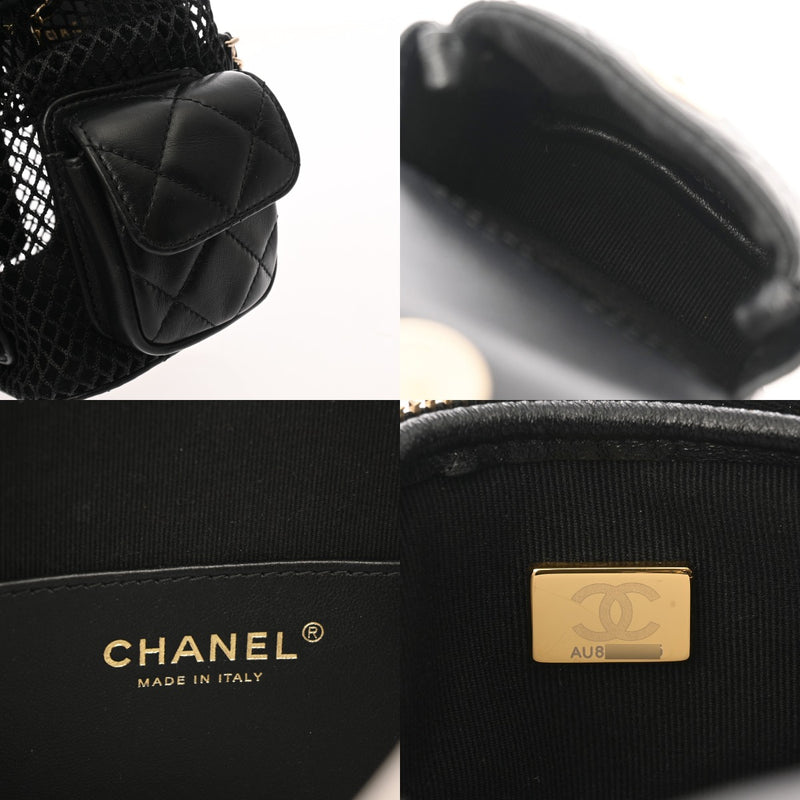 CHANEL シャネル マトラッセ メッシュ バックパック ブラック A93748 レディース シャイニーラムスキン リュック・デイパック Aランク 中古 銀蔵