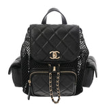 CHANEL シャネル マトラッセ メッシュ バックパック ブラック A93748 レディース シャイニーラムスキン リュック・デイパック Aランク 中古 銀蔵