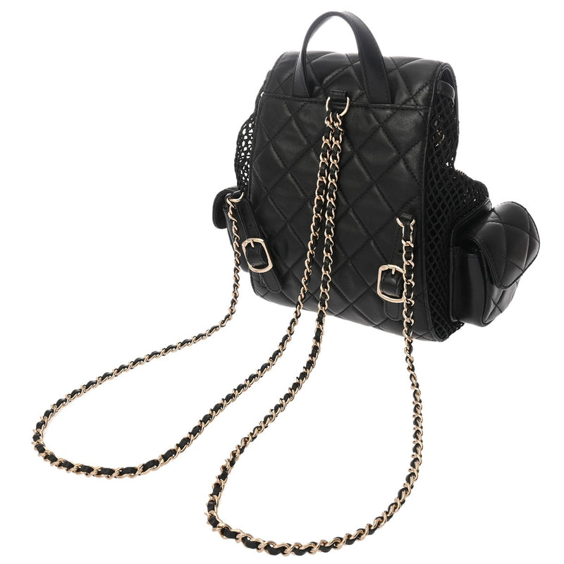 CHANEL シャネル マトラッセ メッシュ バックパック ブラック A93748 レディース シャイニーラムスキン リュック・デイパック Aランク 中古 銀蔵
