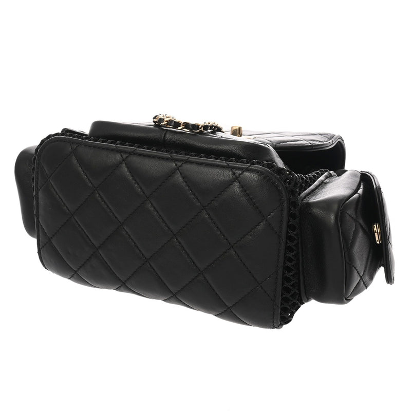 CHANEL シャネル マトラッセ メッシュ バックパック ブラック A93748 レディース シャイニーラムスキン リュック・デイパック Aランク 中古 銀蔵
