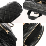 CHANEL シャネル マトラッセ メッシュ バックパック ブラック A93748 レディース シャイニーラムスキン リュック・デイパック Aランク 中古 銀蔵
