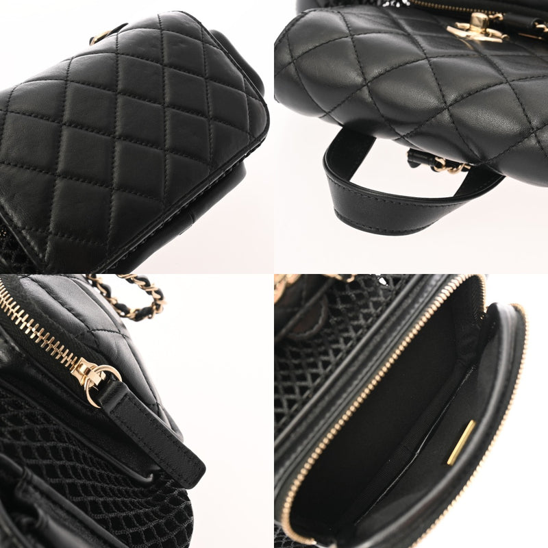 CHANEL シャネル マトラッセ メッシュ バックパック ブラック A93748 レディース シャイニーラムスキン リュック・デイパック Aランク 中古 銀蔵