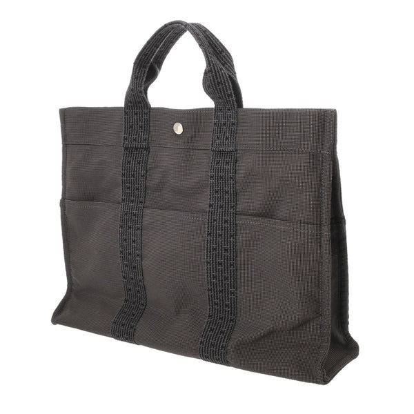 HERMES エルメス エールライン トート MM 新型 グレー ユニセックス キャンバス トートバッグ Aランク 中古 銀蔵