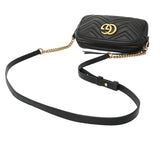 GUCCI グッチ GGマーモント ブラック 447632 レディース レザー ショルダーバッグ Bランク 中古 銀蔵