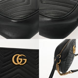 GUCCI グッチ GGマーモント ブラック 447632 レディース レザー ショルダーバッグ Bランク 中古 銀蔵