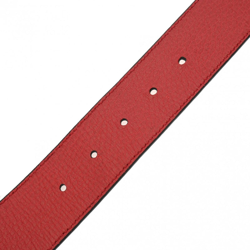 GUCCI グッチ リバーシブル 85cm 黒/赤 ゴールド金具 180199 メンズ レザー ベルト Bランク 中古 銀蔵