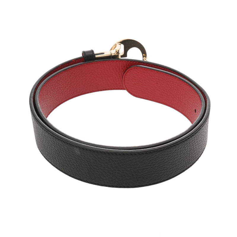 GUCCI グッチ リバーシブル 85cm 黒/赤 ゴールド金具 180199 メンズ レザー ベルト Bランク 中古 銀蔵