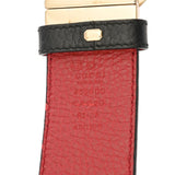 GUCCI グッチ リバーシブル 85cm 黒/赤 ゴールド金具 180199 メンズ レザー ベルト Bランク 中古 銀蔵