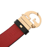 GUCCI グッチ リバーシブル 85cm 黒/赤 ゴールド金具 180199 メンズ レザー ベルト Bランク 中古 銀蔵