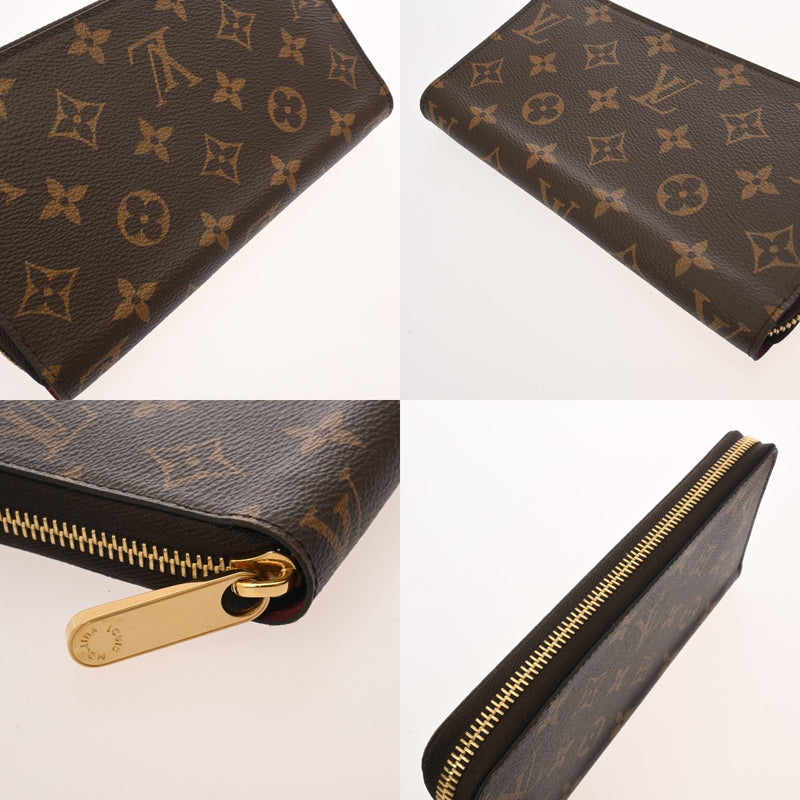 LOUIS VUITTON ルイヴィトン モノグラム ジッピーウォレット フューシャ M41895 レディース モノグラムキャンバス 長財布 Aランク 中古 銀蔵