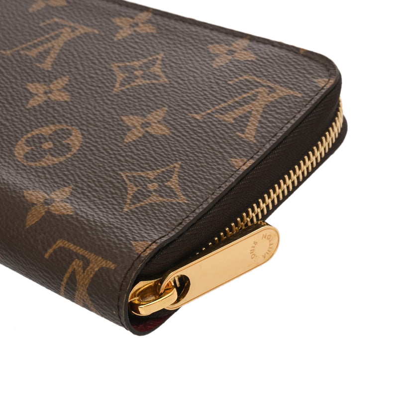 LOUIS VUITTON ルイヴィトン モノグラム ジッピーウォレット フューシャ M41895 レディース モノグラムキャンバス 長財布 Aランク 中古 銀蔵