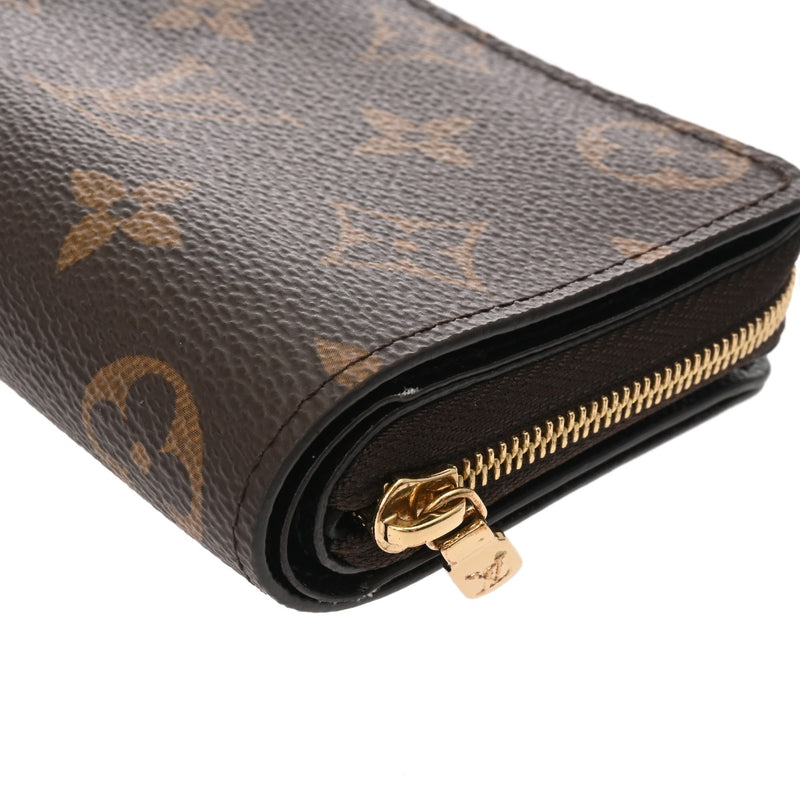 LOUIS VUITTON ルイヴィトン モノグラムリバース ポルトフォイユルー ブラウン M81461 レディース レザー 二つ折り財布 ABランク 中古 銀蔵