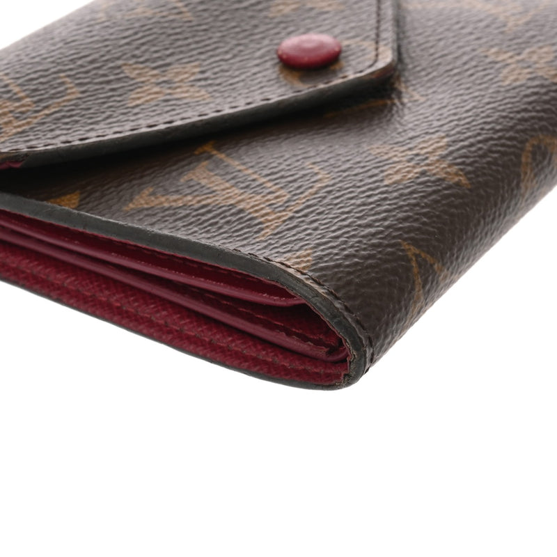 LOUIS VUITTON ルイヴィトン モノグラム ポルトフォイユ ヴィクトリーヌ フューシャ M41938 レディース モノグラムキャンバス 三つ折り財布 Bランク 中古 銀蔵