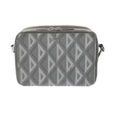 CHRISTIAN DIOR クリスチャンディオール ストラップ ジップポーチ グレー ユニセックス CDダイヤモンドキャンバス ショルダーバッグ Aランク 中古 銀蔵