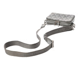 CHRISTIAN DIOR クリスチャンディオール ストラップ ジップポーチ グレー ユニセックス CDダイヤモンドキャンバス ショルダーバッグ Aランク 中古 銀蔵