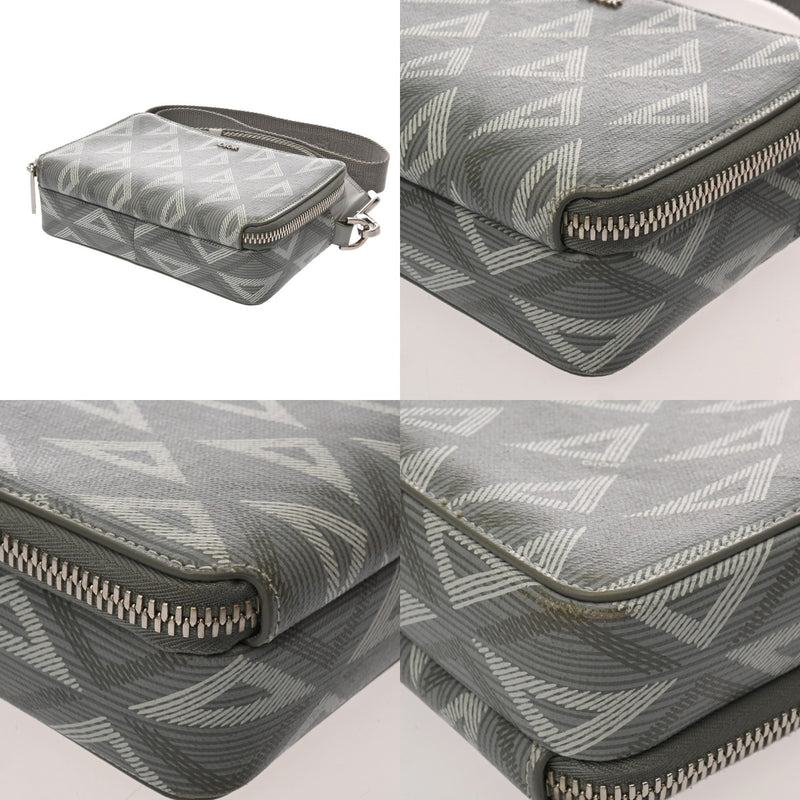 CHRISTIAN DIOR クリスチャンディオール ストラップ ジップポーチ グレー ユニセックス CDダイヤモンドキャンバス ショルダーバッグ Aランク 中古 銀蔵