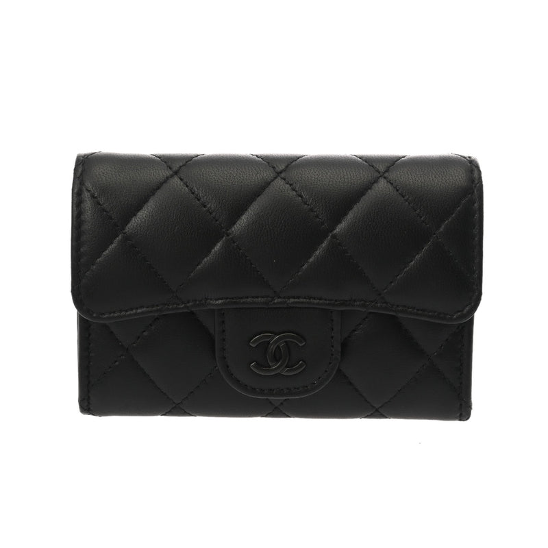 CHANEL シャネル クラシックフラップ ブラック AP0214 レディース ラムスキン カードケース Aランク 中古 銀蔵