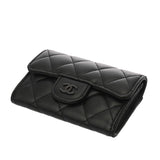 CHANEL シャネル クラシックフラップ ブラック AP0214 レディース ラムスキン カードケース Aランク 中古 銀蔵