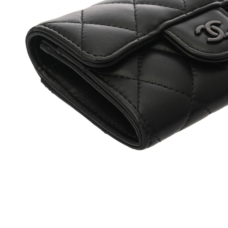 CHANEL シャネル クラシックフラップ ブラック AP0214 レディース ラムスキン カードケース Aランク 中古 銀蔵