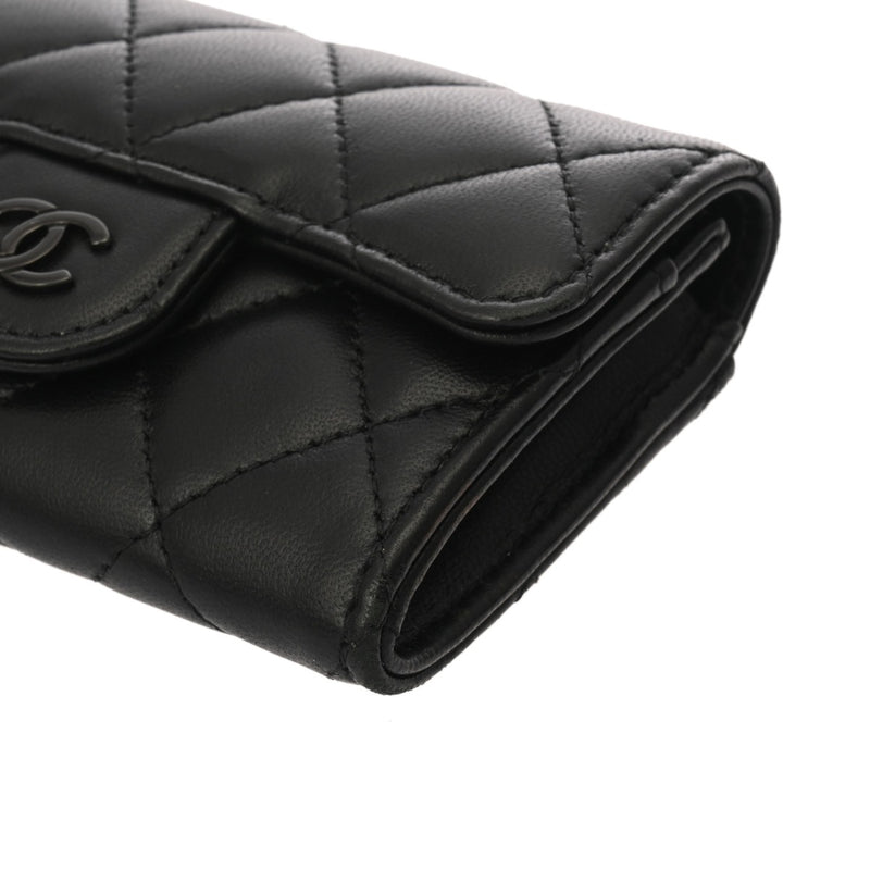 CHANEL シャネル クラシックフラップ ブラック AP0214 レディース ラムスキン カードケース Aランク 中古 銀蔵