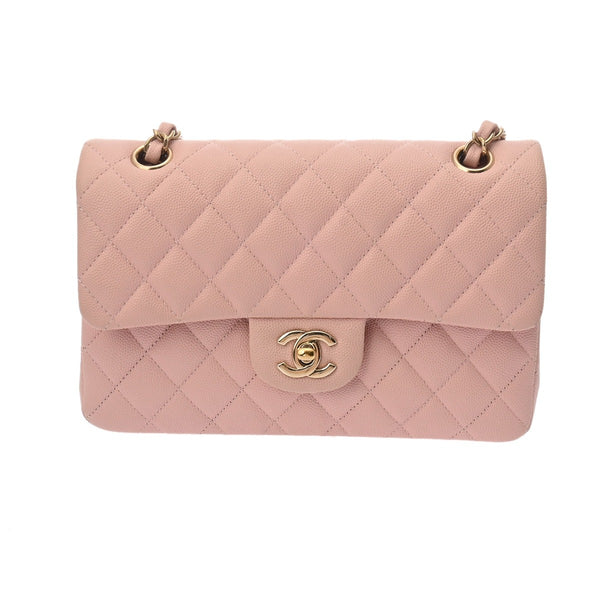 CHANEL シャネル マトラッセ チェーンショルダー 23 ピンク レディース キャビアスキン ショルダーバッグ ABランク 中古 銀蔵