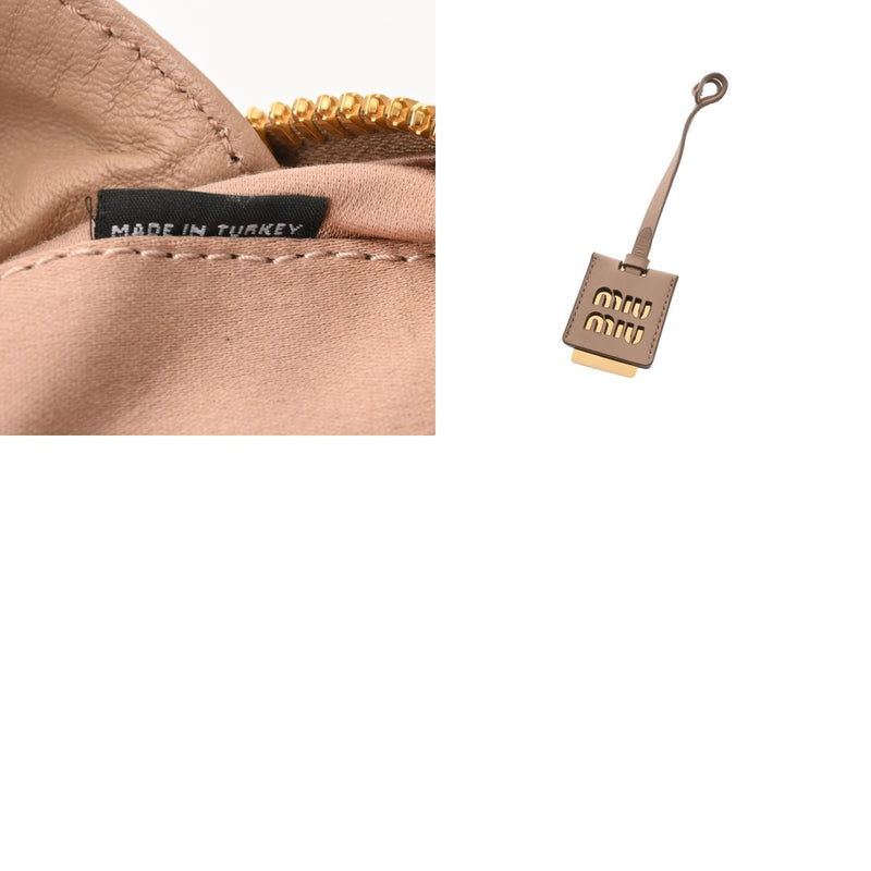 MIUMIU ミュウミュウ マテラッセ トップハンドルバッグ ピンクベージュ 5BB133 レディース レザー ハンドバッグ Bランク 中古 銀蔵