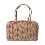 MIUMIU ミュウミュウ マテラッセ トップハンドルバッグ ピンクベージュ 5BB133 レディース レザー ハンドバッグ Bランク 中古 銀蔵