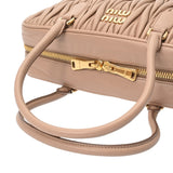 MIUMIU ミュウミュウ マテラッセ トップハンドルバッグ ピンクベージュ 5BB133 レディース レザー ハンドバッグ Bランク 中古 銀蔵