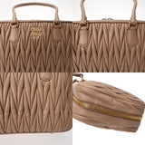 MIUMIU ミュウミュウ マテラッセ トップハンドルバッグ ピンクベージュ 5BB133 レディース レザー ハンドバッグ Bランク 中古 銀蔵